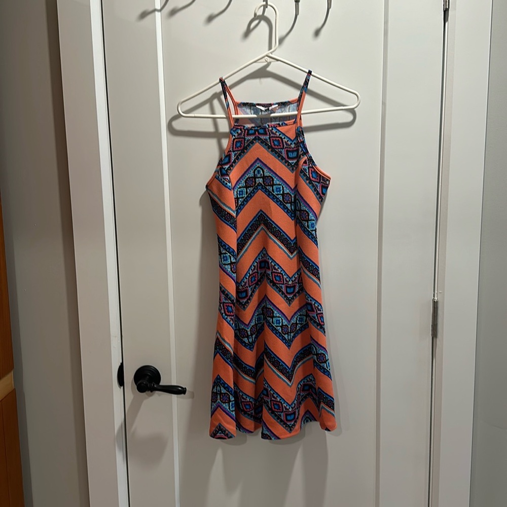 Orange patterned dress